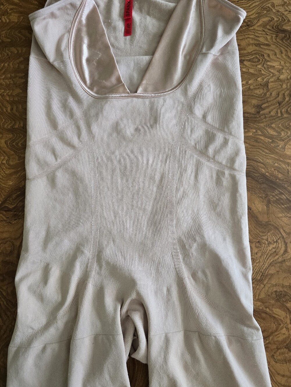 Spanx Slimmer & Shine Open Bust Mid-thigh Nude Bodysuit Womens Size XL - Picture 5 of 9